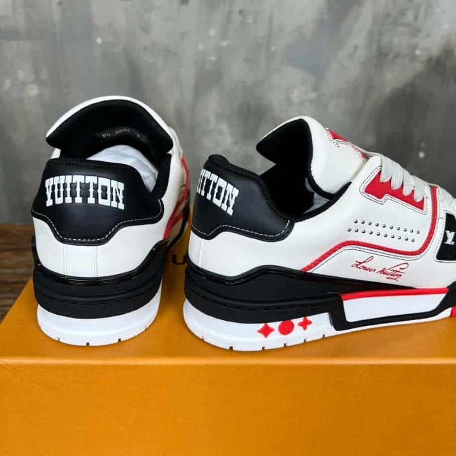 Louis Vuitton Trainer White Red Low Sneaker – LVS205