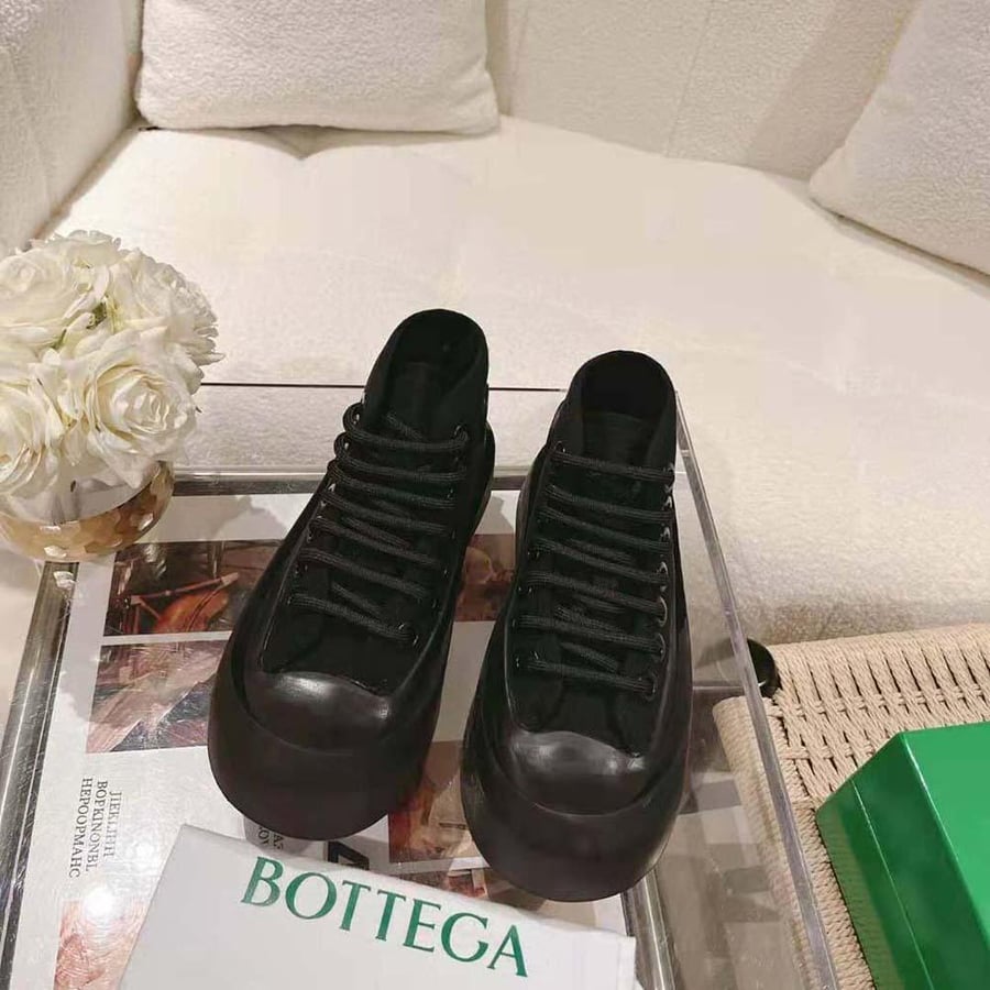 Bottega Veneta Jumbo Sneaker Nylon High Top Lace-up Sneakers – Black (Unisex)
