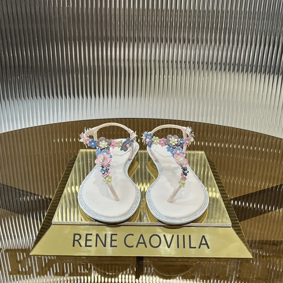 Rene Caovilla Eden Nude Thong Sandal 10 – C12125R001010V307 (Woman)