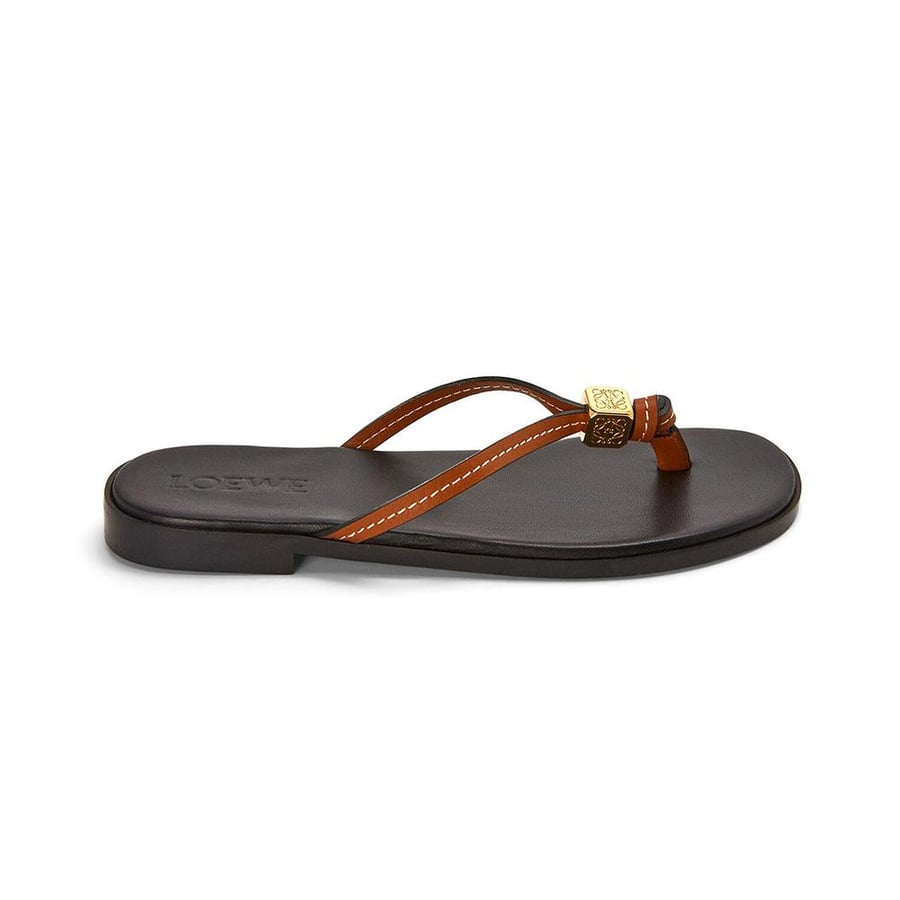 Loewe Dice Flip-Flop in Calfskin – Black (Woman)
