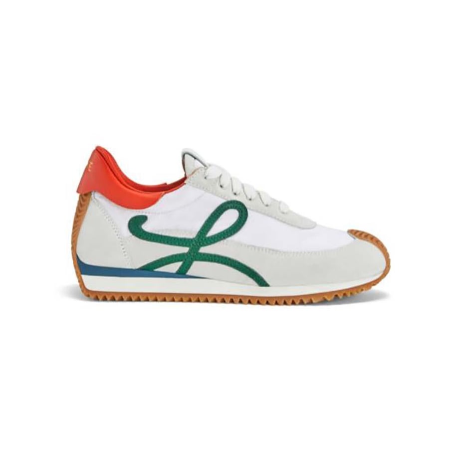 Loewe Flow Runner in Nylon and Calfskin – Green (Woman)