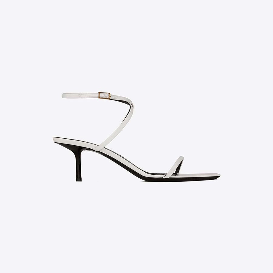 Saint Laurent Nuit Sandals in Patent Leather – White (Woman)