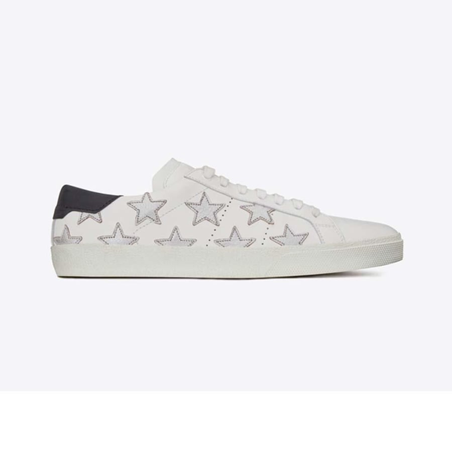 Saint Laurent Court Classic SL/06 Metallic California Sneakers in Leather – Silver (Woman)