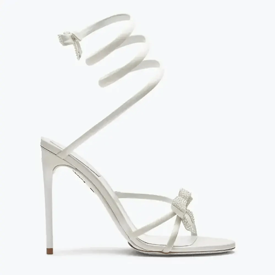 Rene Caovilla Cleo Ivory Sandal with Bows 105 – C12086105R001X318 (Woman)
