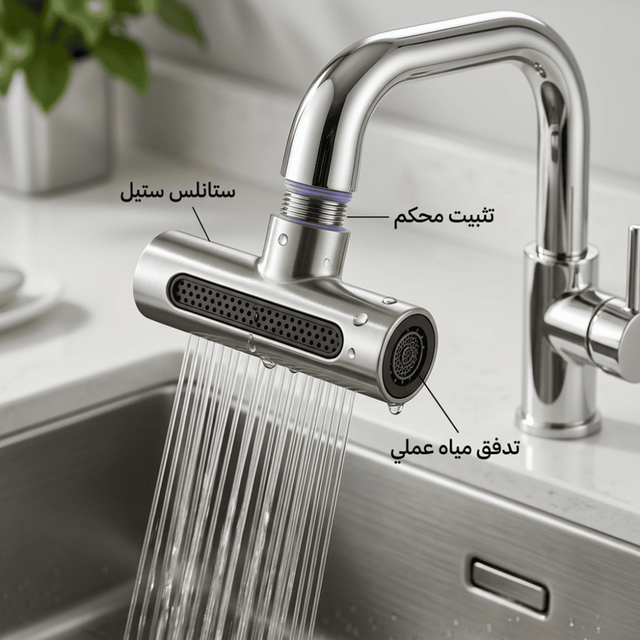 صنبور شلال 360 درجة بكل الاوضاع