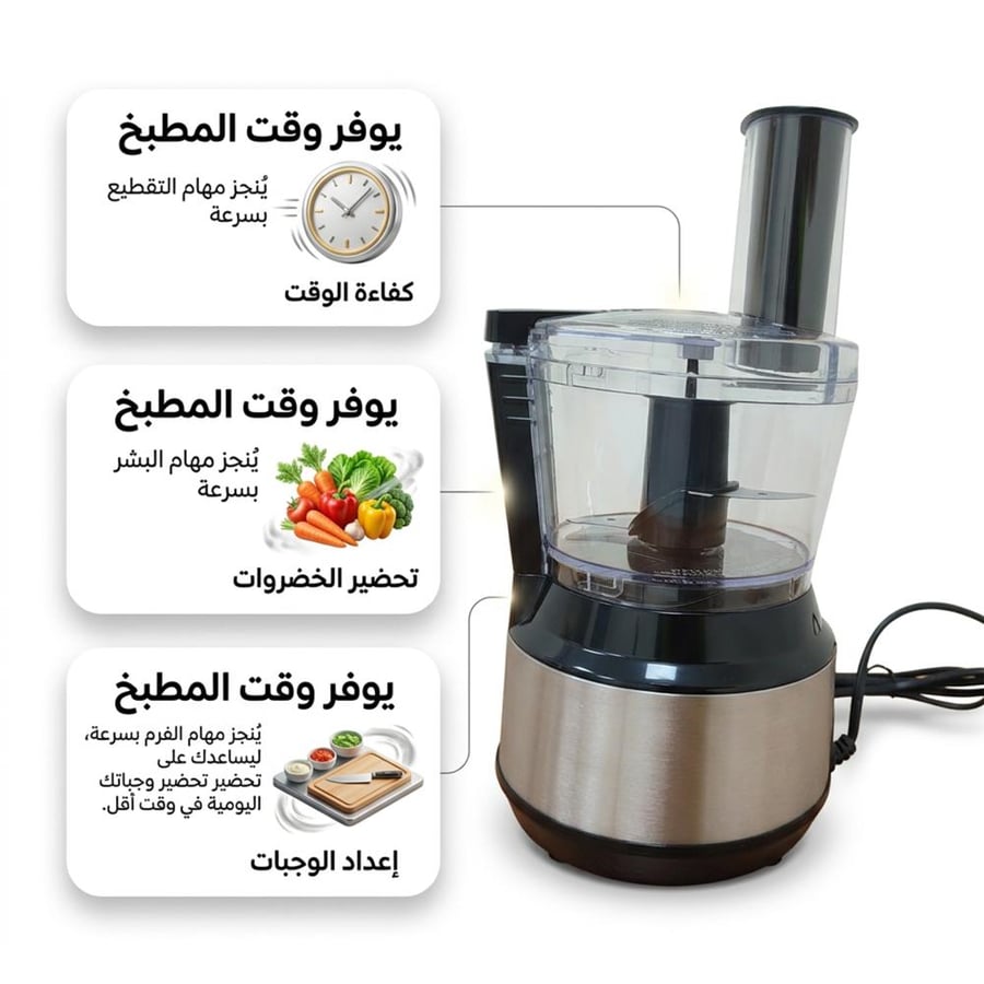 محضر الطعام راف 3 في 1 العملي 600 واط (سهل التنقل ومناسب للسفر )