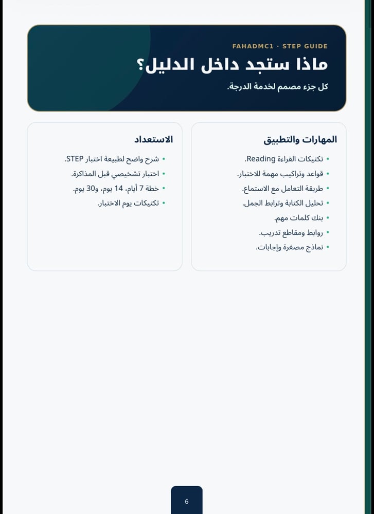دليل احتراف اختبار ستيب 90+
