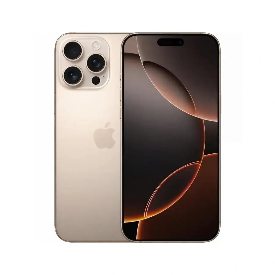 iPhone 16 Pro Max 256GB مستعمل مفحوص - تيتانيوم صحراوي - بطارية 98%