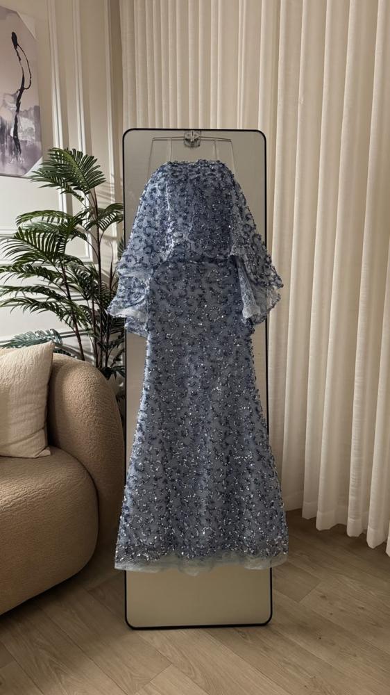 فستان سهرة ازرق