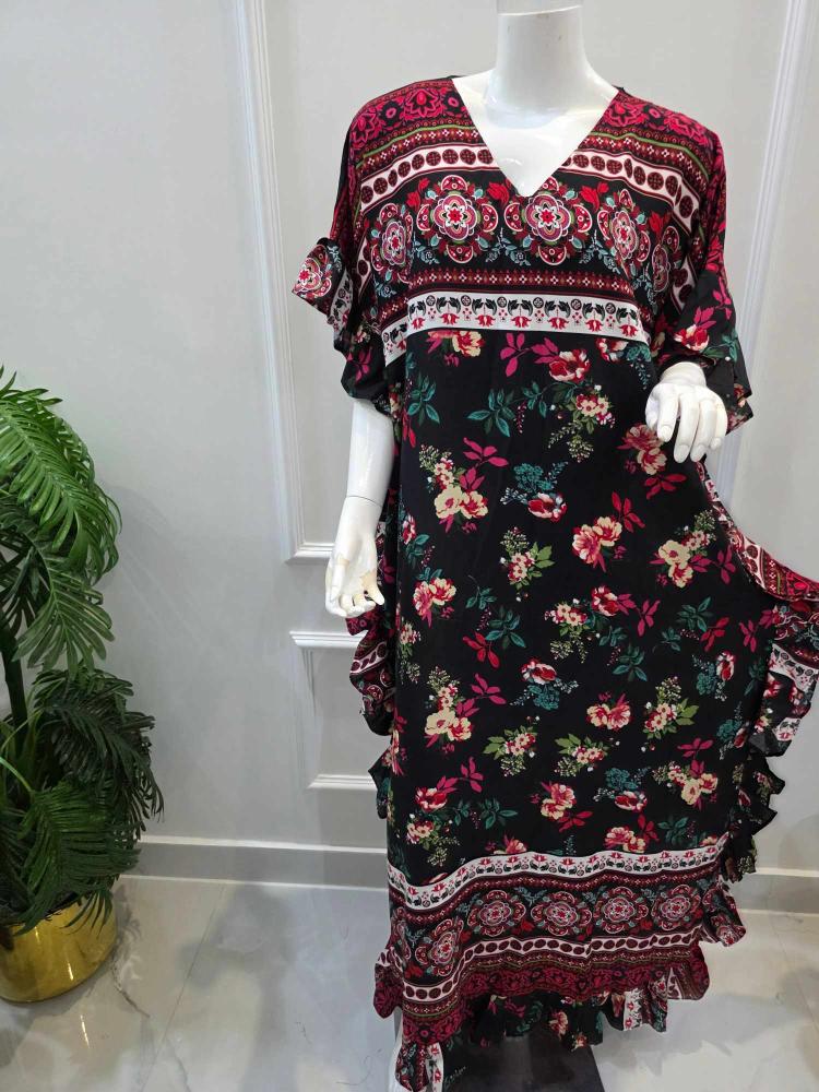 جلابية باردة طويلة فراشة