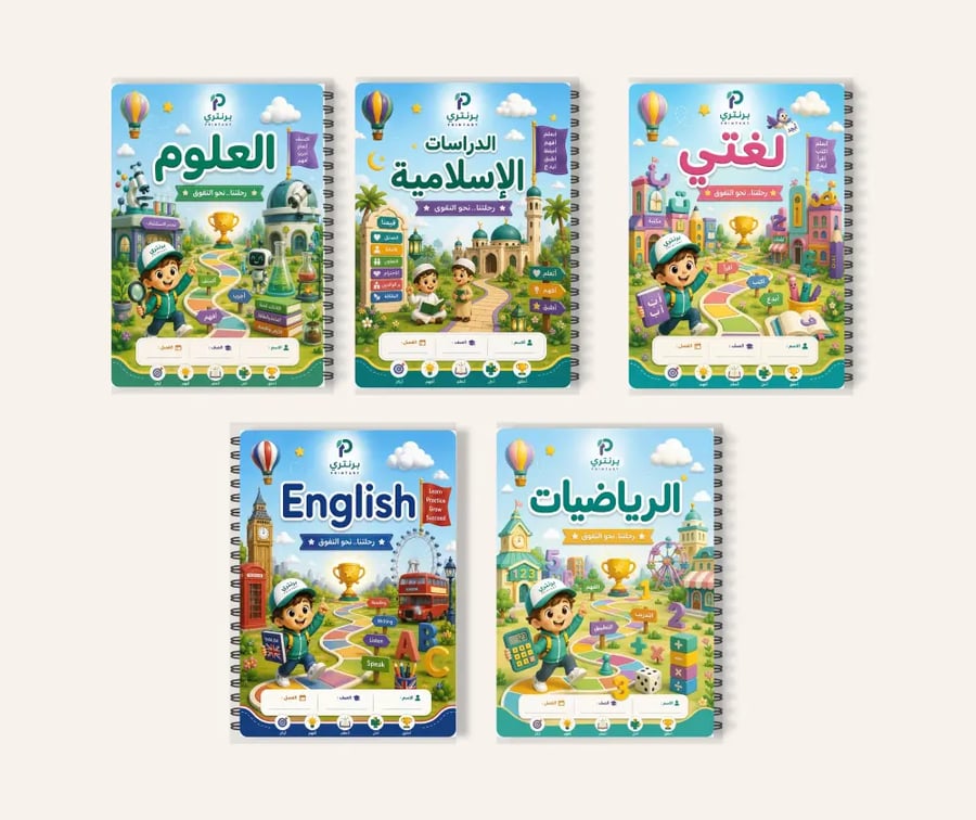 بكج دفاتر مدرسية – ألوان مرحة – 5 دفاتر A5