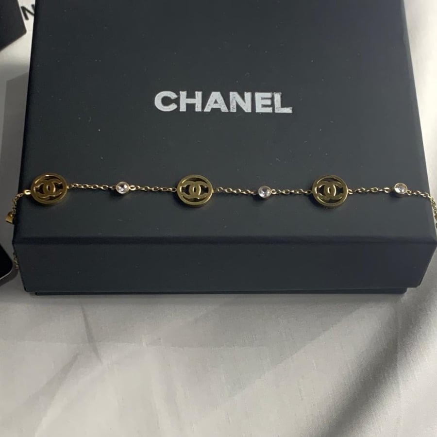 Gold Chanel-inspired bracelet
