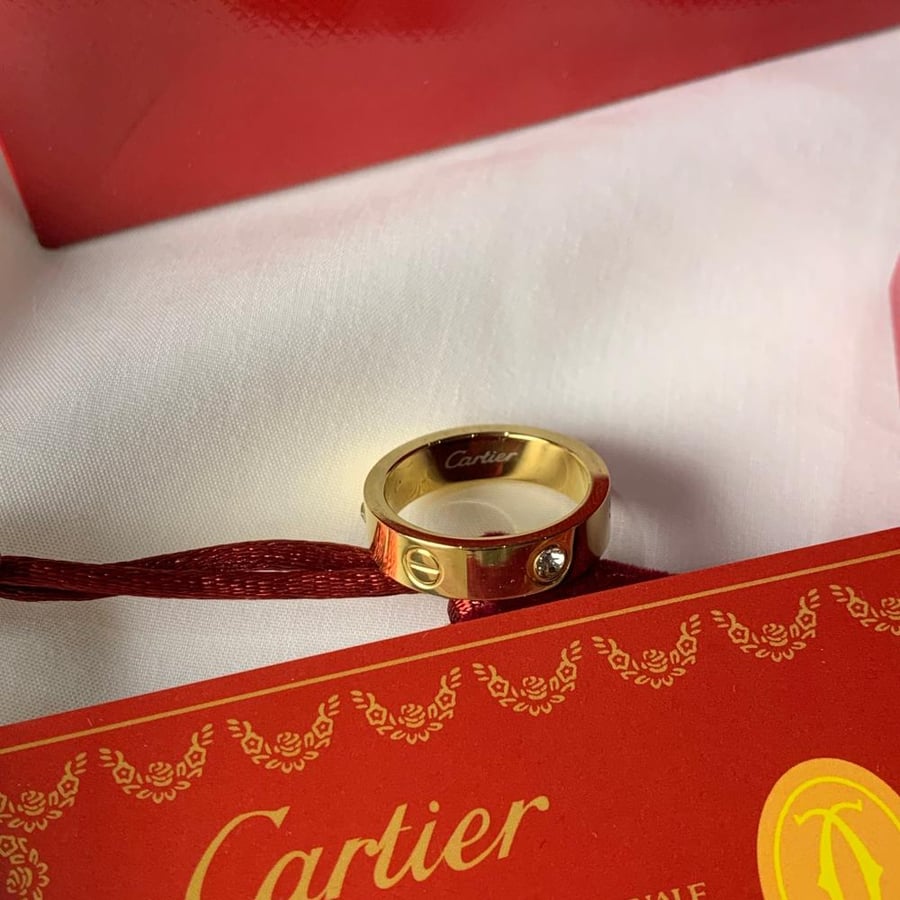 Ring inspired by Cartier gold with gemstones
