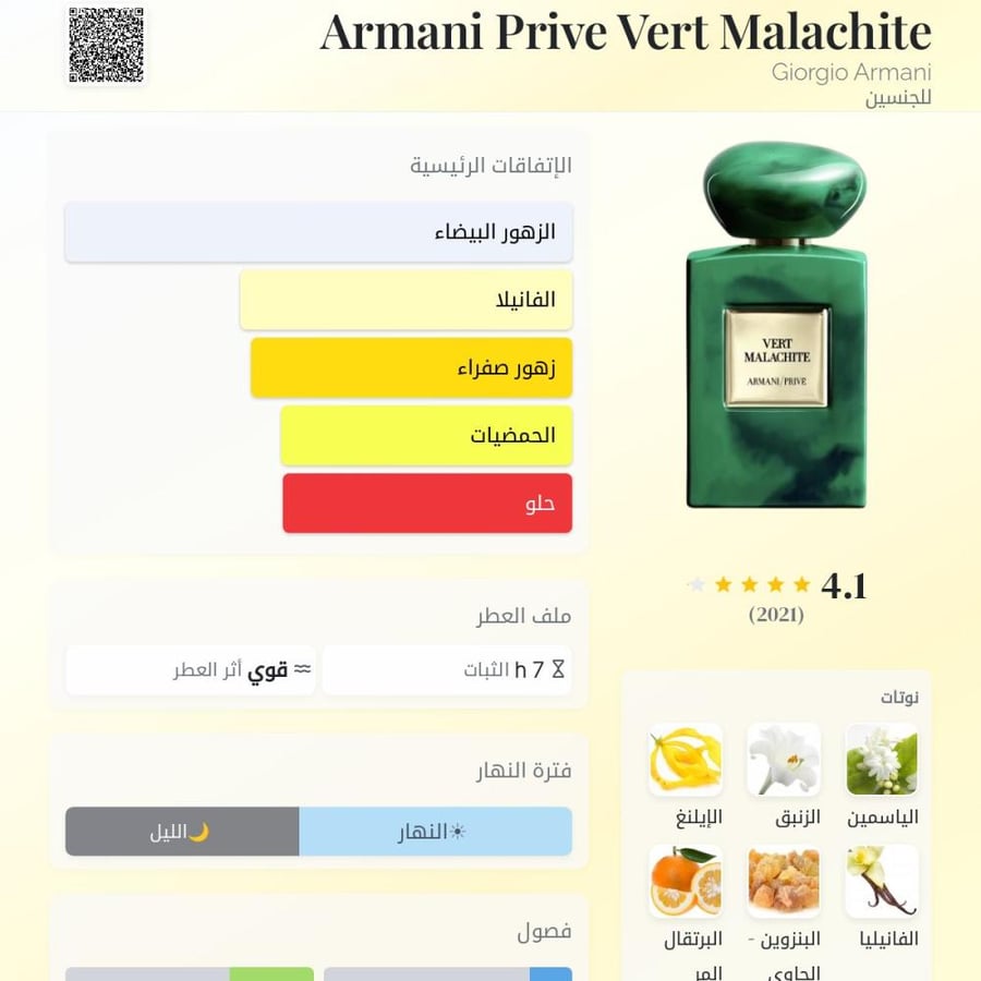عينة عطر فيرت ملاكيت من أرماني