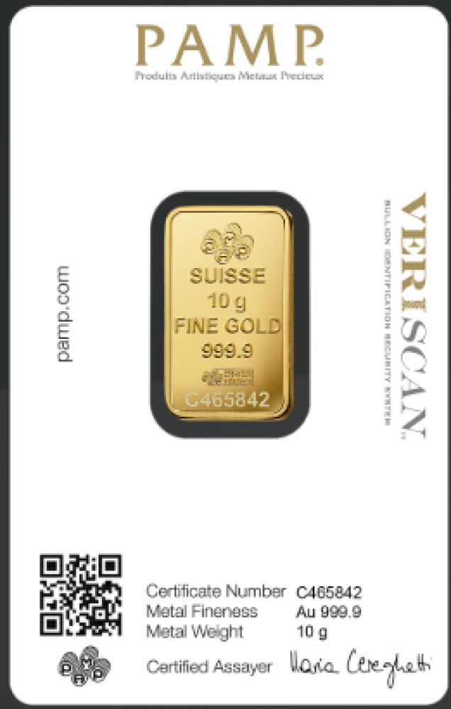 سبيكة ذهب 10 جرام – PAMP سويسري عيار 24