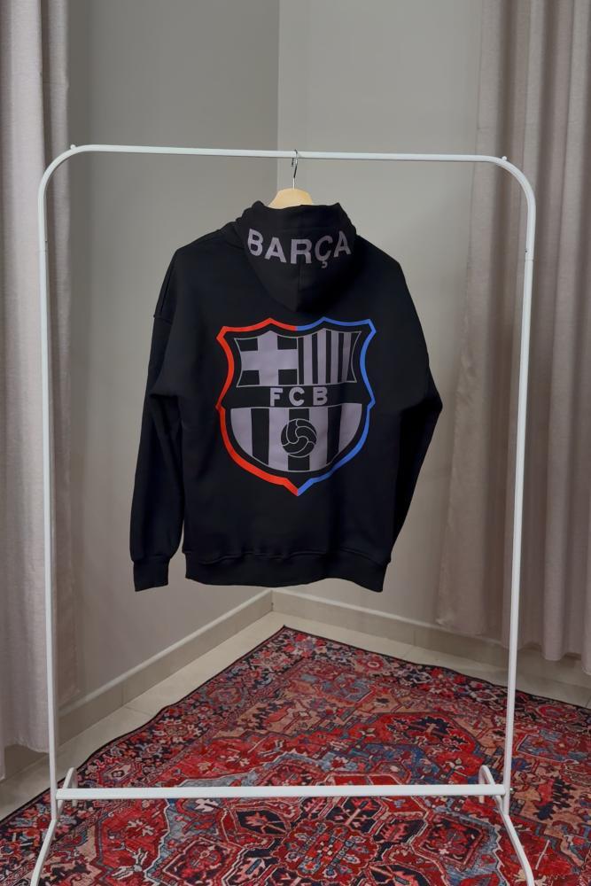 هودي نادي برشلونة أسود شعار البارسا BARÇA
