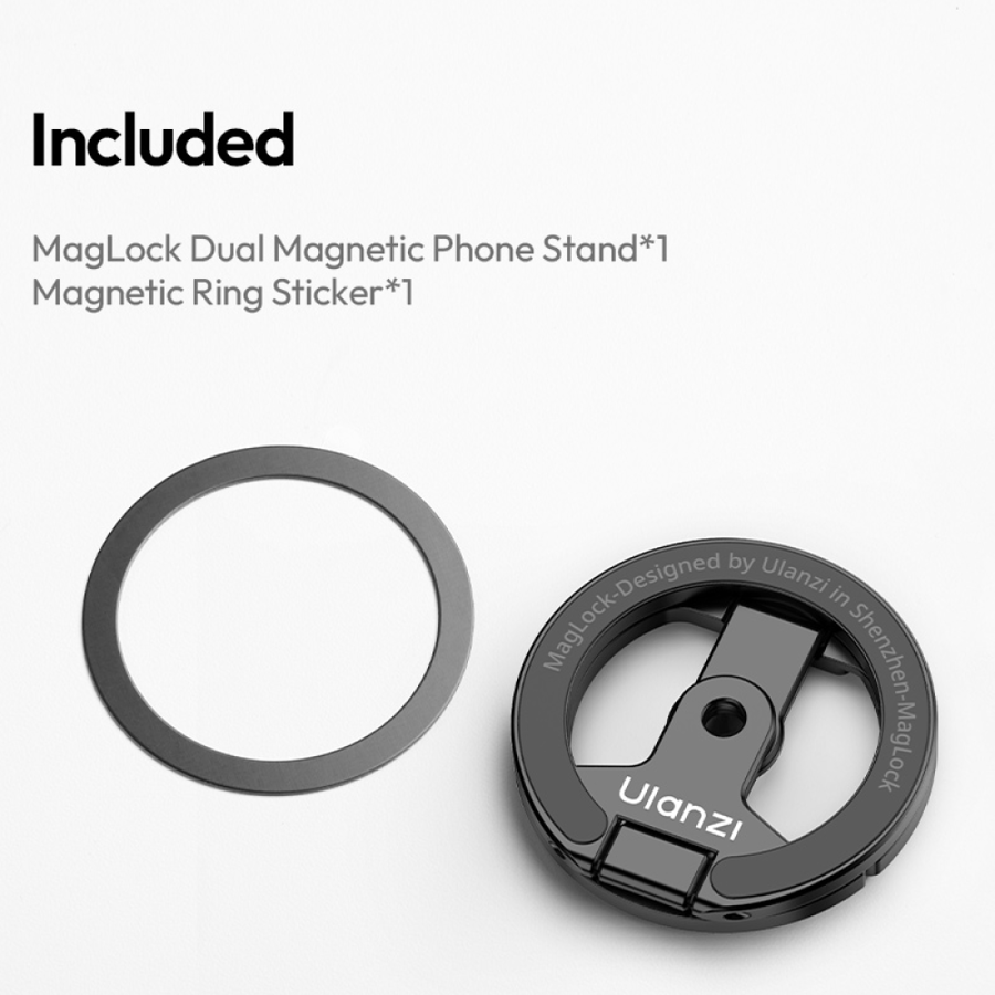 حامل هاتف مغناطيسي مزدوج Ulanzi MA02 قابل للطي مع MagSafe وبرغي 1/4 بوصة