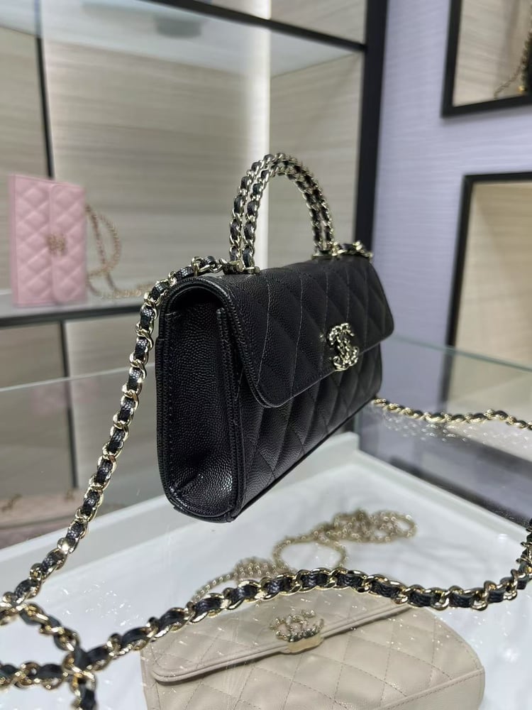 Chanel Top Handle Caviar Iشانيل توب هاندل كافيار منقط