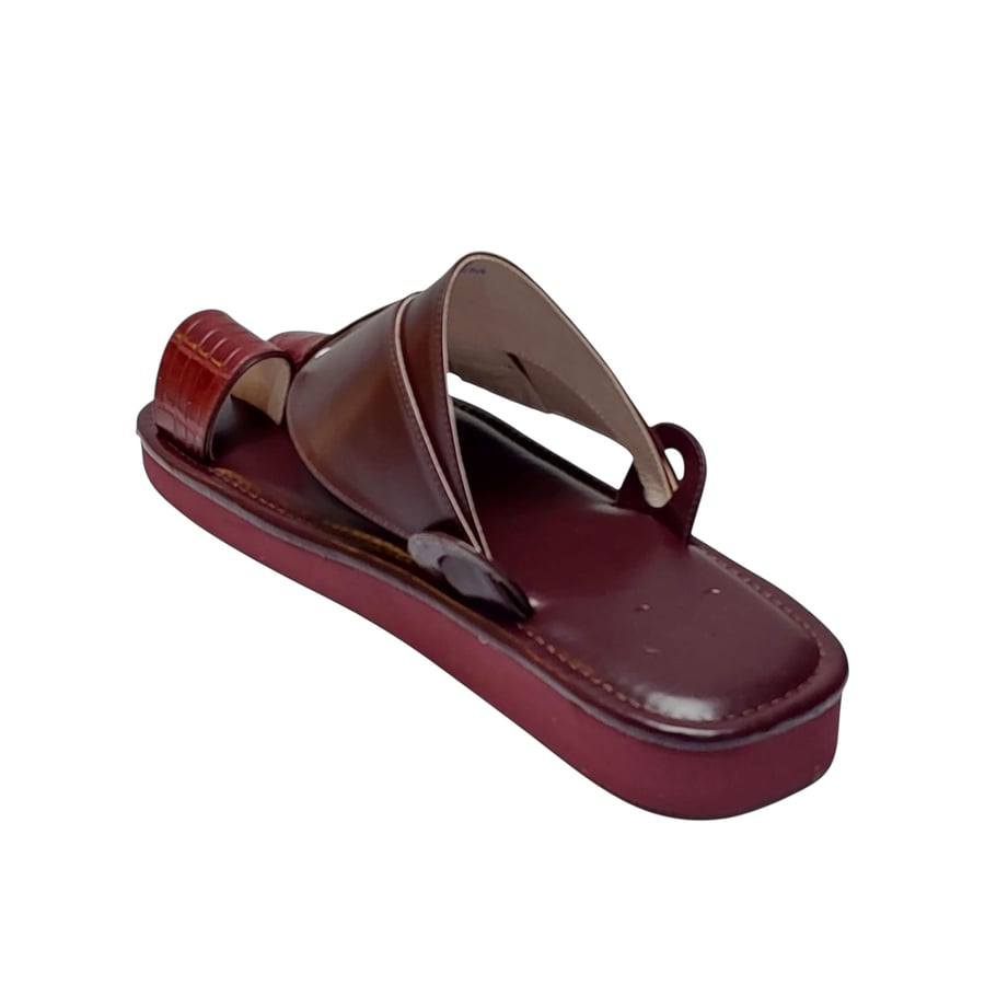 Genuine leather crocodile print maroon color