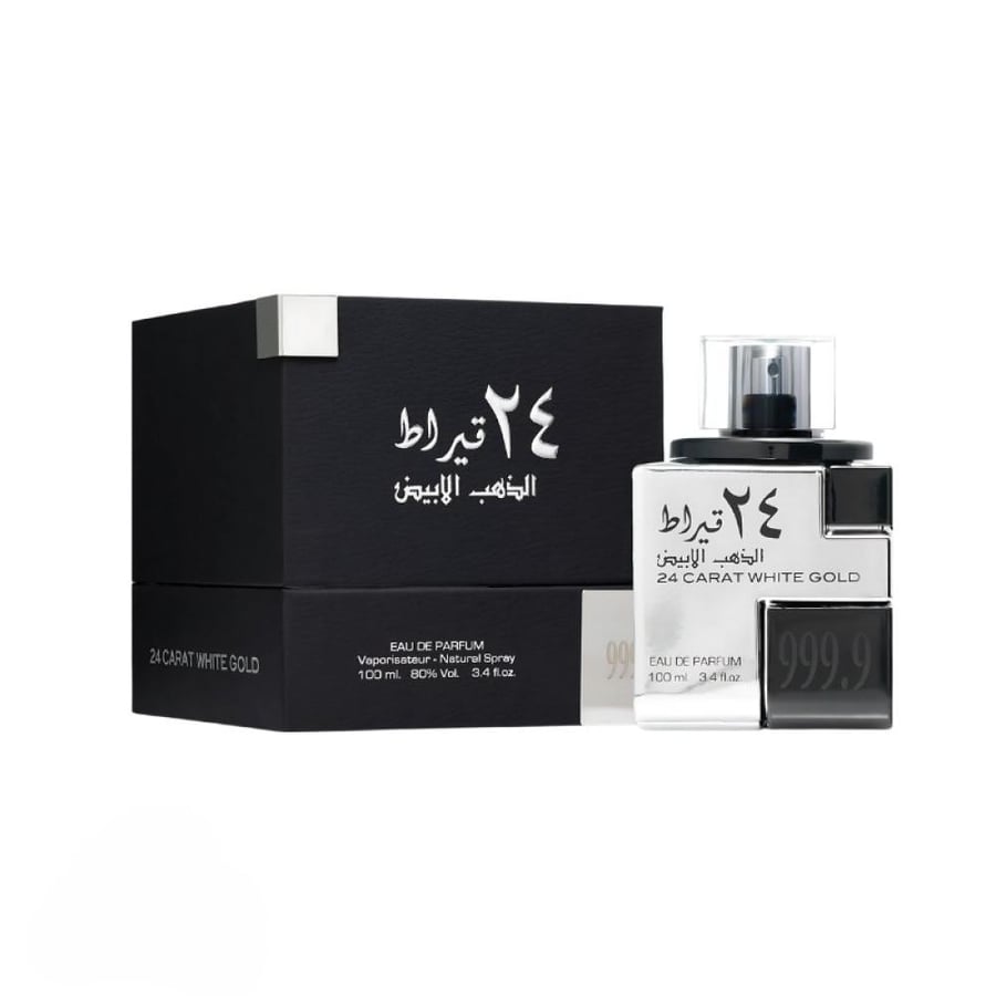 عطر 24 قيراط الذهب الابيض من لطافة للرجال او دي بارفيوم -- 100 مل