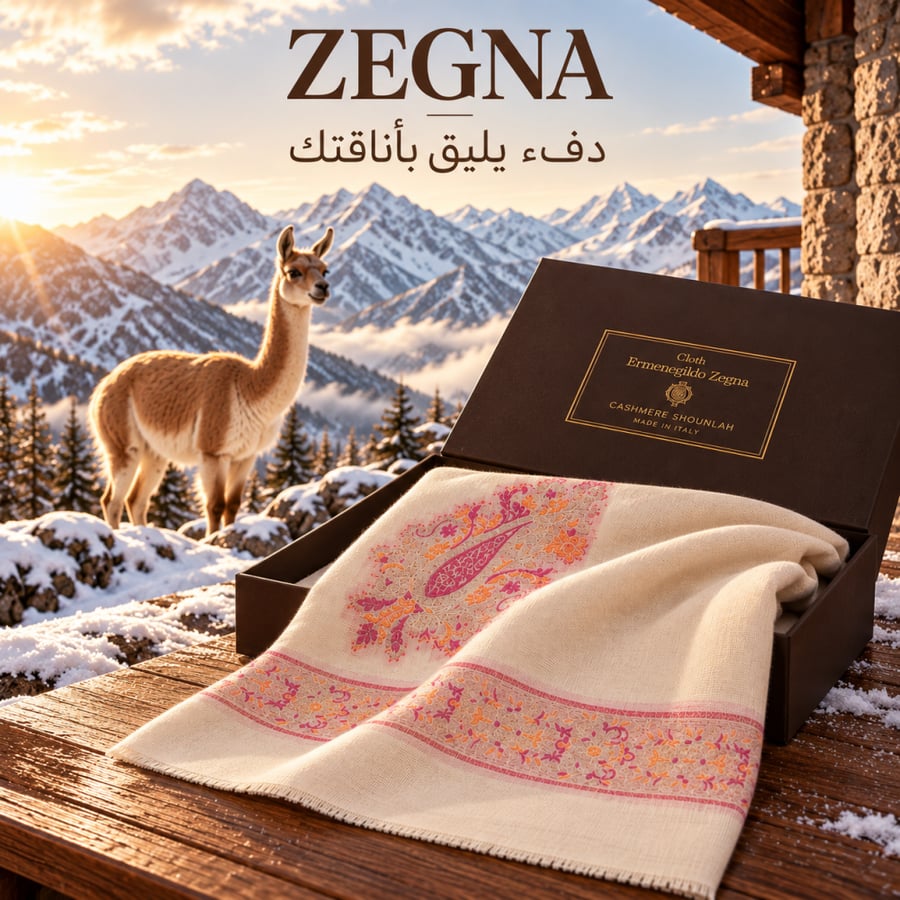 شال Ermenegildo Zegna صوف الفيكونيا فاخر