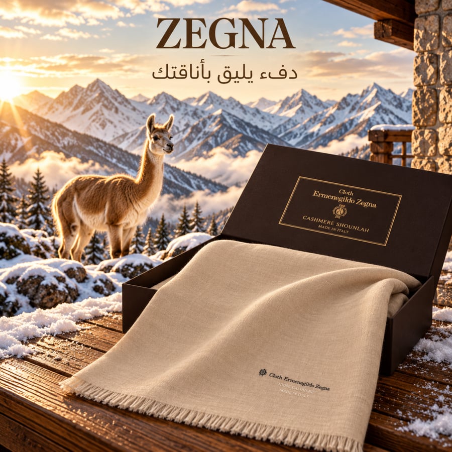 شال Ermenegildo Zegna صوف الفيكونيا فاخر