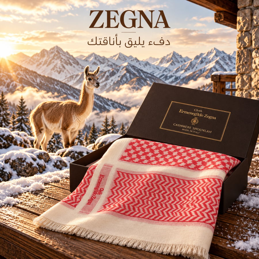 شال Ermenegildo Zegna صوف الفيكونيا فاخر