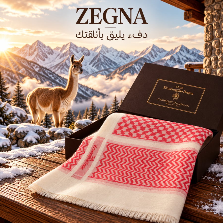شال Ermenegildo Zegna صوف الفيكونيا فاخر