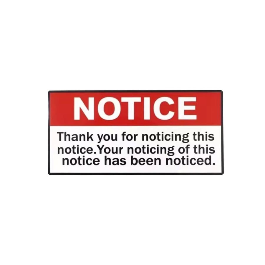 Notice Sticker