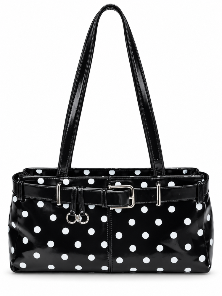 حقيبة كتف أنيقة بنقشة المنقط الكلاسيكية (Polka Dots)