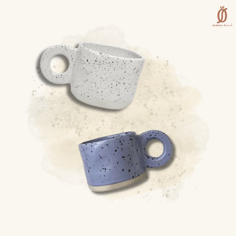 كوب سيراميك يدوي بتصميم أنيق