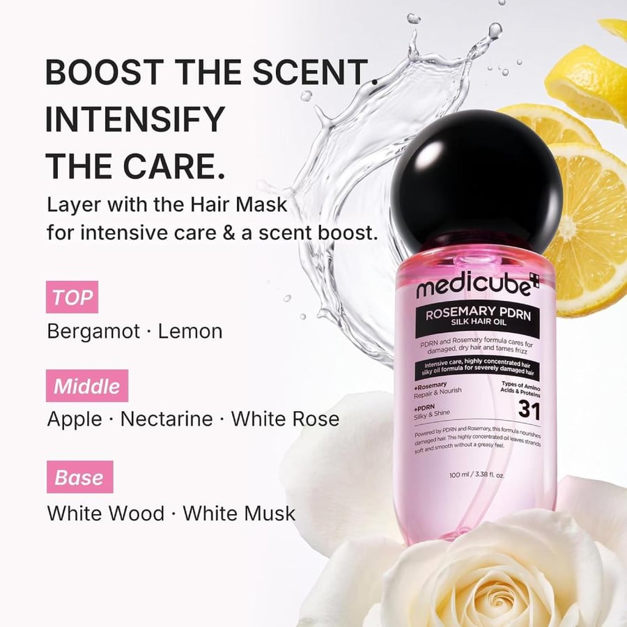 Medicube Rosemary PDRN Silk Hair Oil (100ml).