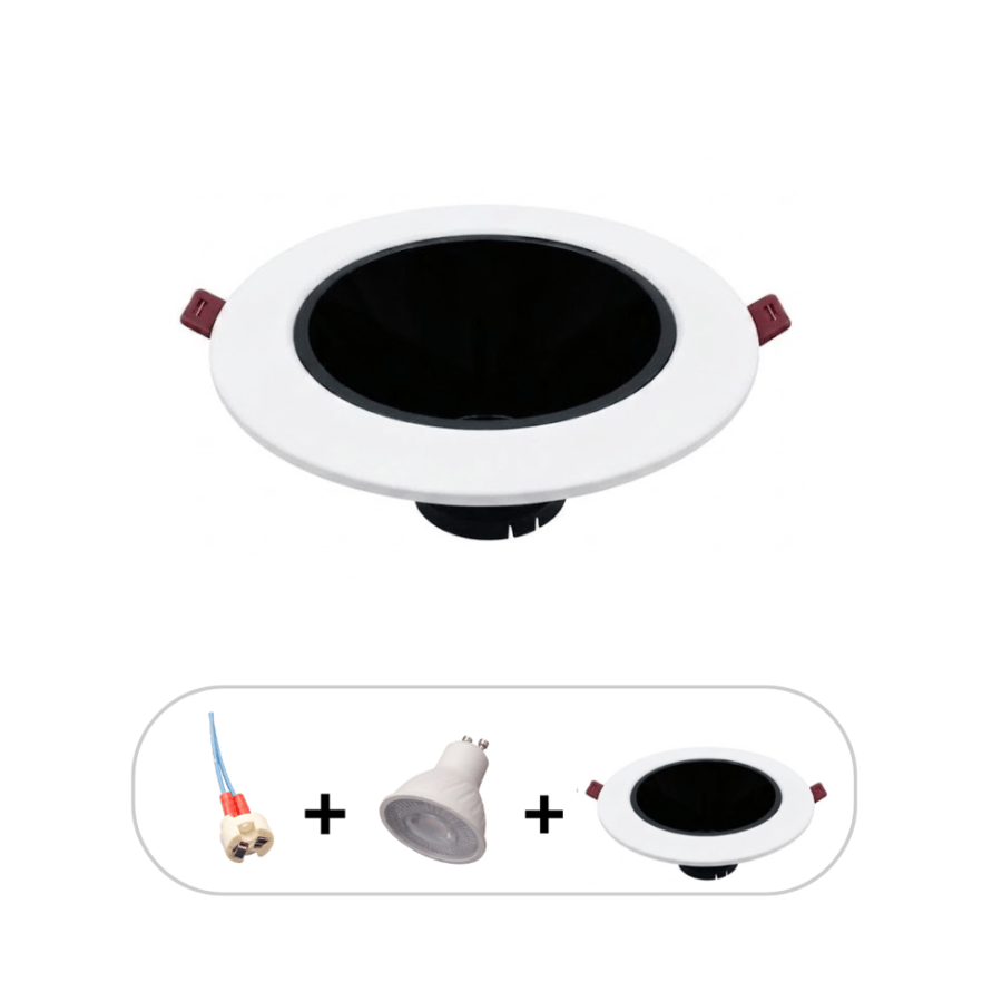 فريم اسبوت دائري LUTECA SY5578 GU10 10CM WH+BK