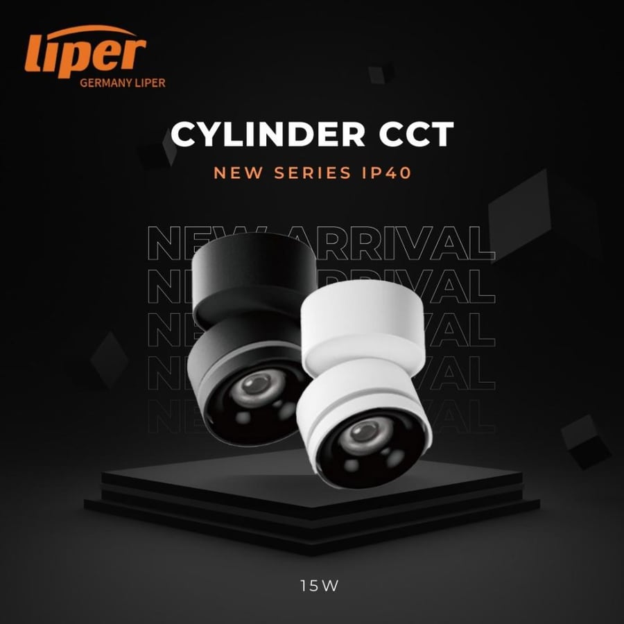 سلندر اسود متحرك LIPER TEO BK CCT 15W IP44