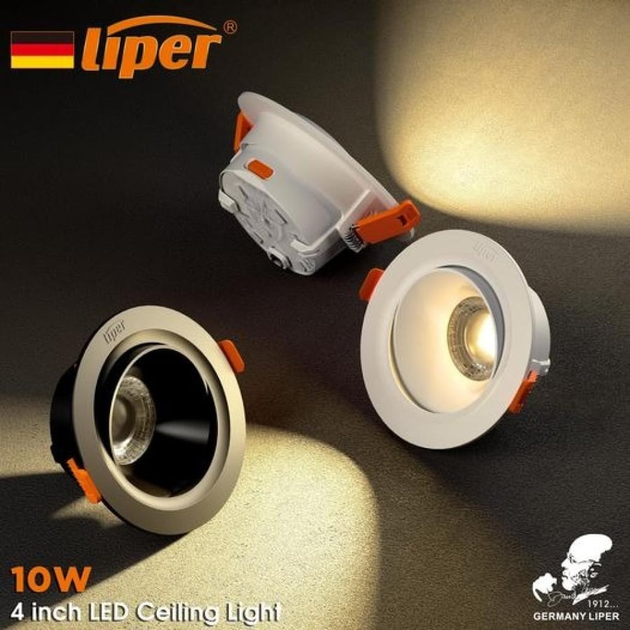 اسبوت فريم اسود 10 سم LIPER LORA BK+BK 10W