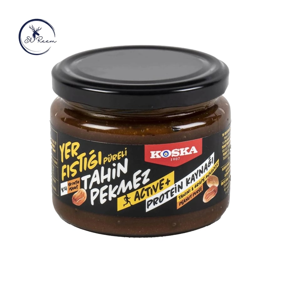 A mixture of tahini and molasses with premium peanut butter from (Koska) 320 grams
