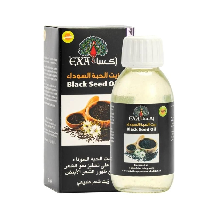 اكسا زيت حبة البركة الاسود الطبيعي لنمو الشعر زمنع ظهور الشعر الابيض  125 مل