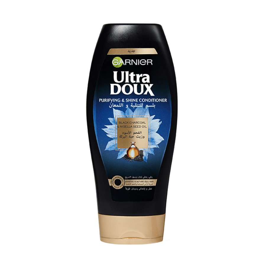 Garnier Ultra Doux Hair Purifying and Shine Balm with Black Charcoal Extract and Black Seed Oil - 400ml