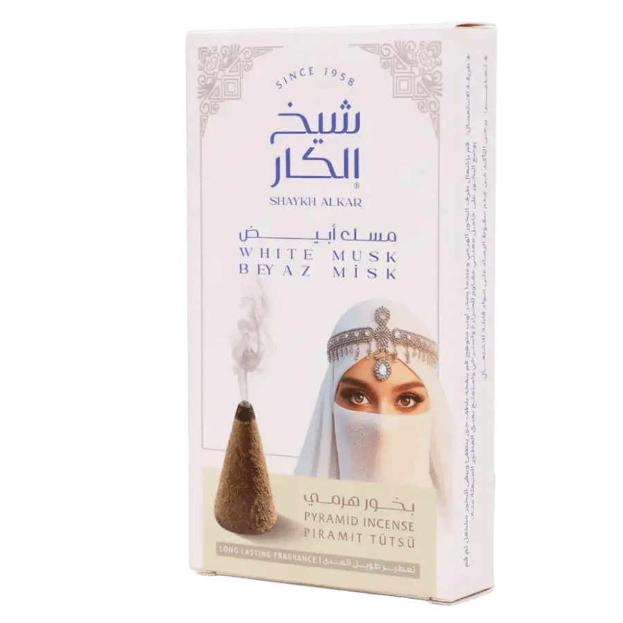 شيخ الكار بخور هرمي نسائم مسك ابيض - 12 قطعة