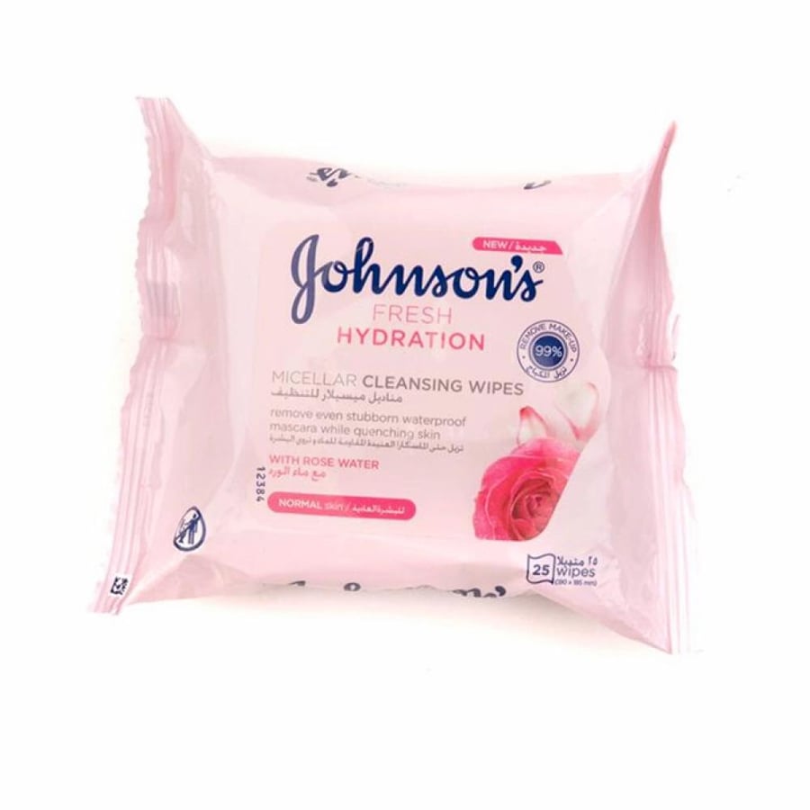 جونسون مناديل ميسلار لتنظيف البشرة العادية 25مل