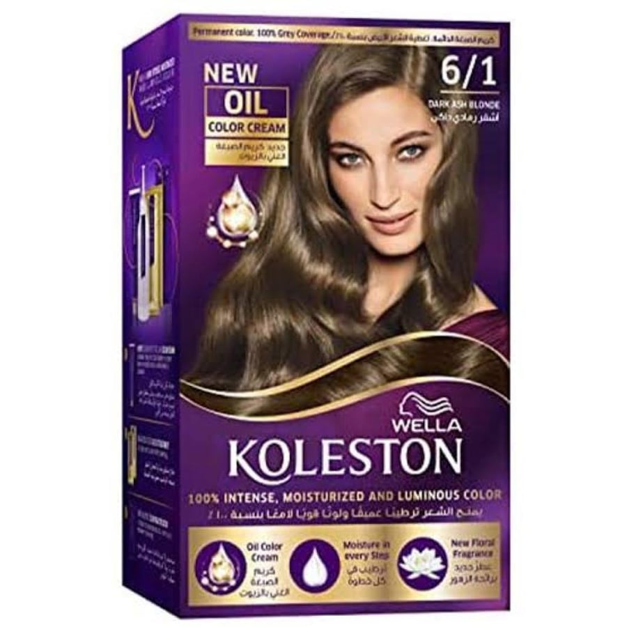 Kolistone hair dye kit with oil substitute dark ash blonde 6/1
