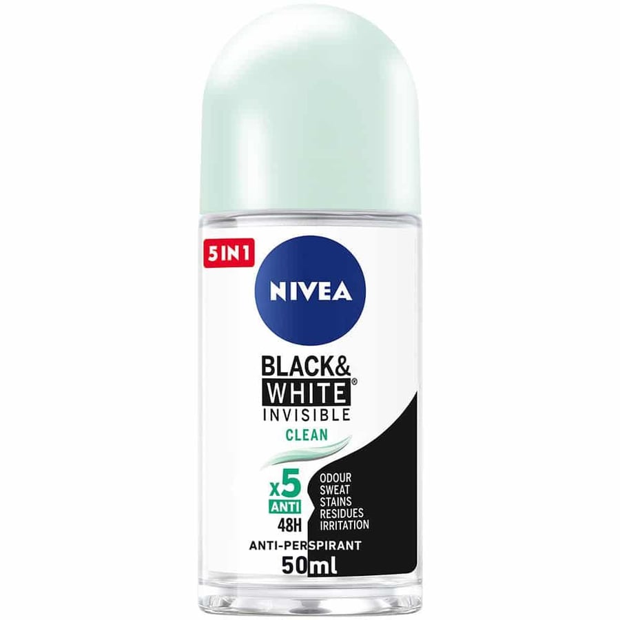 Nivea Invisible Black and White Clear Roll-On Deodorant - 50 ml