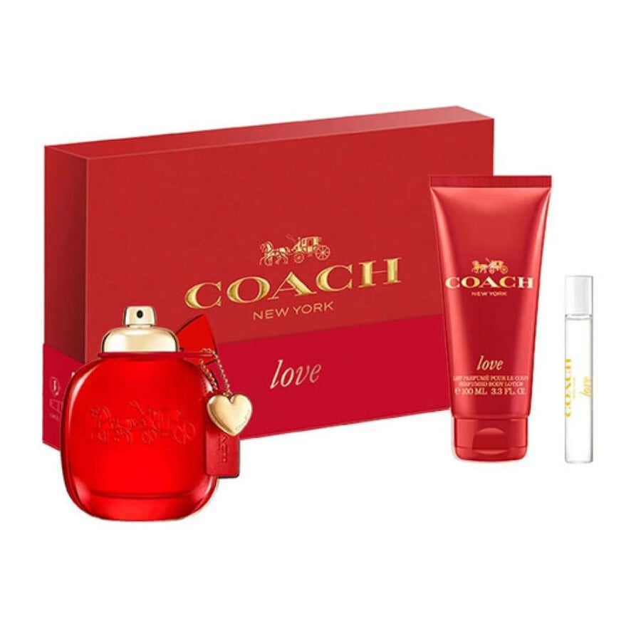 كوتش طقم عطر نيويورك لوف احمر نسائي 90مل +حليب معطر جسم 100مل