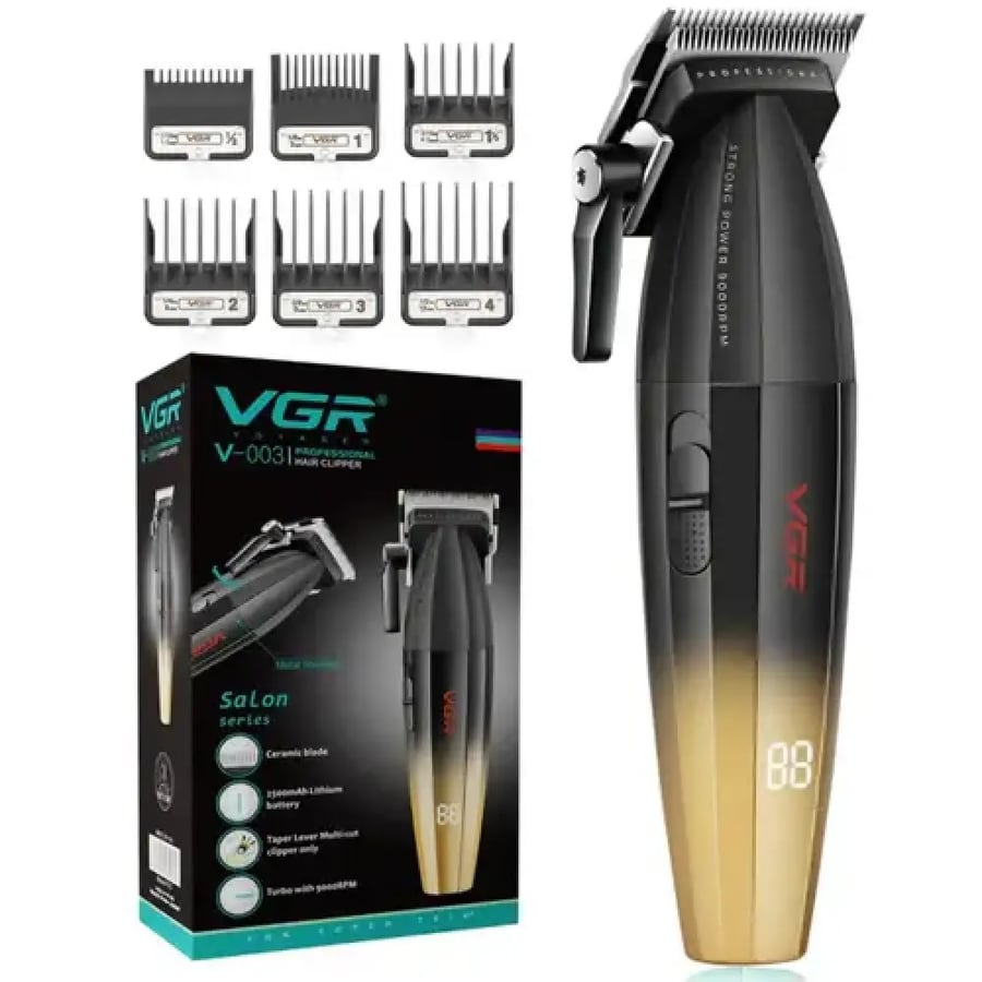 ماكينة قص الشعر VGR V-003 باللون الأسود والذهبي