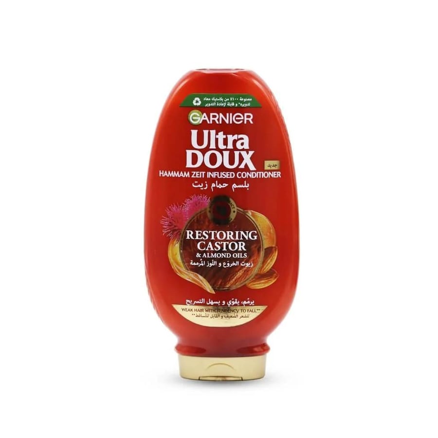Garnier Hair Oil Bath Balm with Castor and Almond Oil, Nourishing, 360 ml