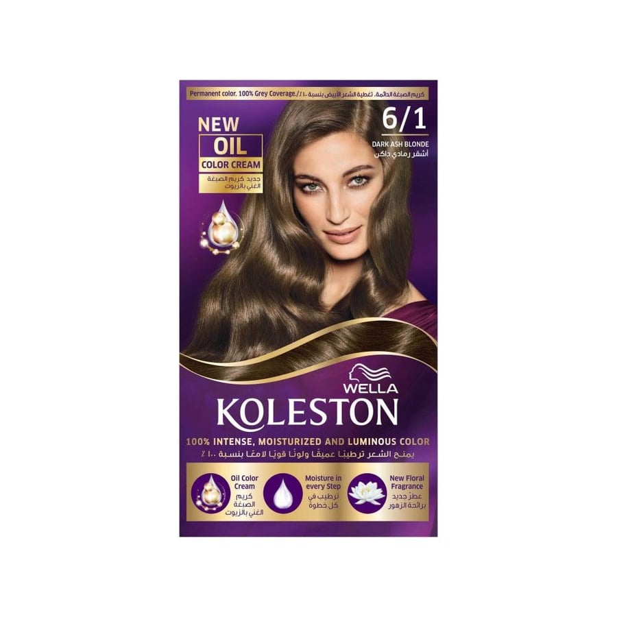 Kolistone hair dye kit with oil substitute dark ash blonde 6/1