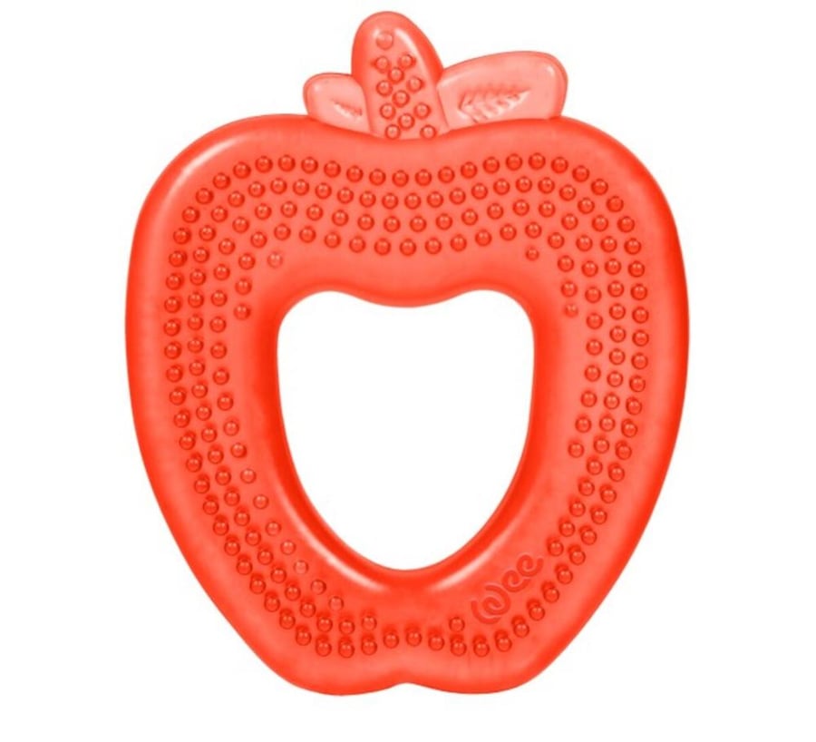 Water-filled strawberry baby teether