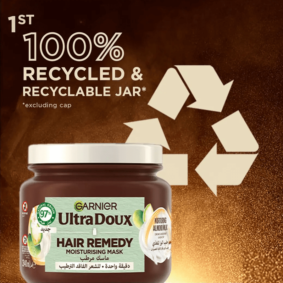 Moisturizing and treatment mask for hair, Ultra Docks with almond milk from Garnier - 340ml
