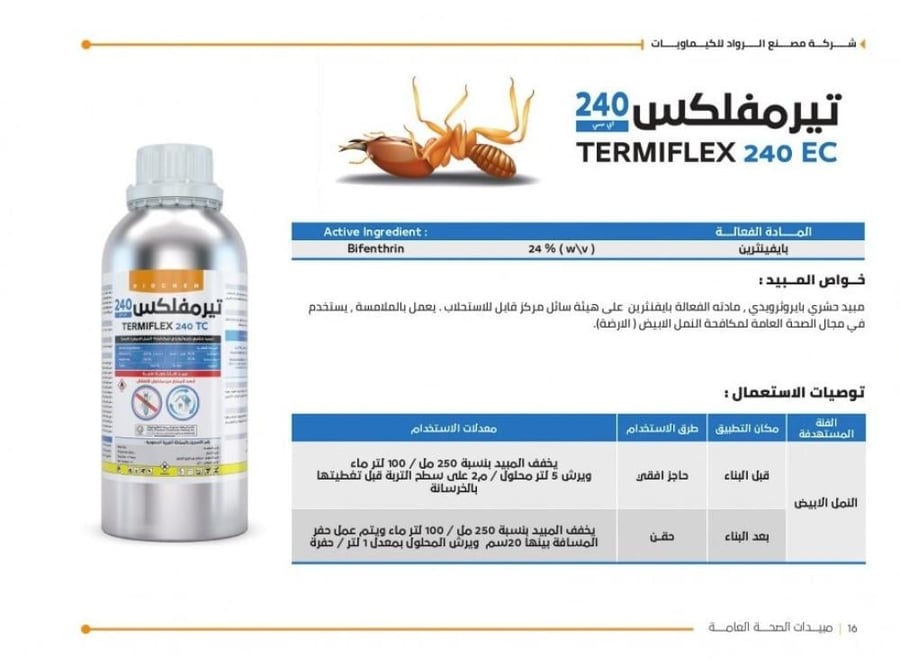 تيرمفلكس 240 تي سي مبيد حشري لمكافحة النمل الأبيض 1 لتر