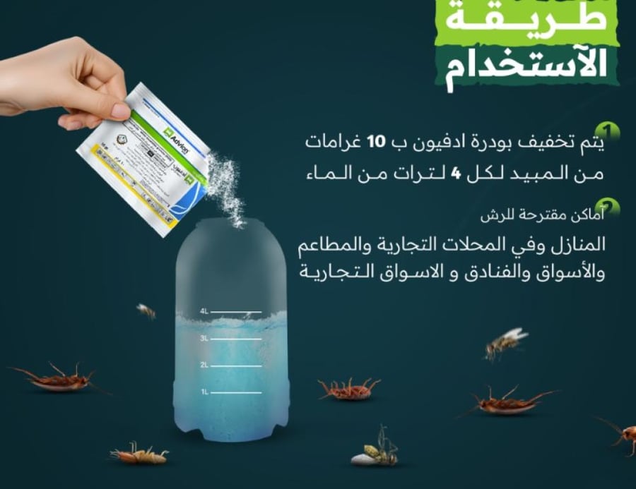 ادفيون دبليو دي جي 10 جرام لمكافحة النمل والصراصير